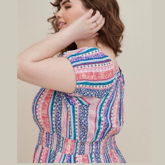 TWO NWT Torrid Mini Lenny Smocked Off-Shoulder Dresses 4X - Picture 3 of 14